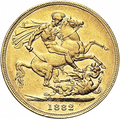 Sovereign Reverse Image minted in UNITED KINGDOM in 1882S (1837-01  -  Victoria)  - The Coin Database