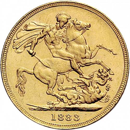 Sovereign Reverse Image minted in UNITED KINGDOM in 1883M (1837-01  -  Victoria)  - The Coin Database