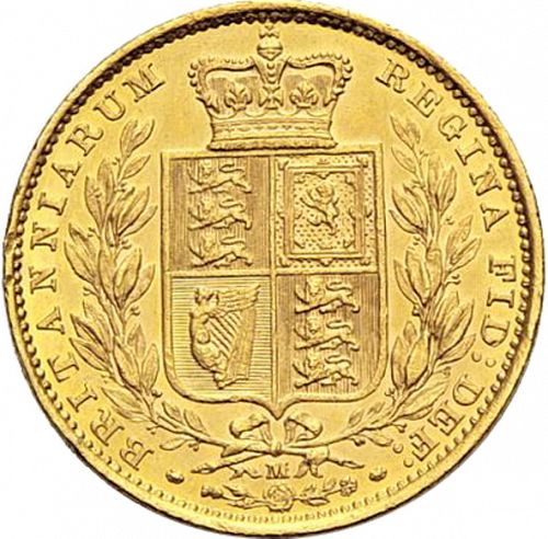 Sovereign Reverse Image minted in UNITED KINGDOM in 1885M (1837-01  -  Victoria)  - The Coin Database