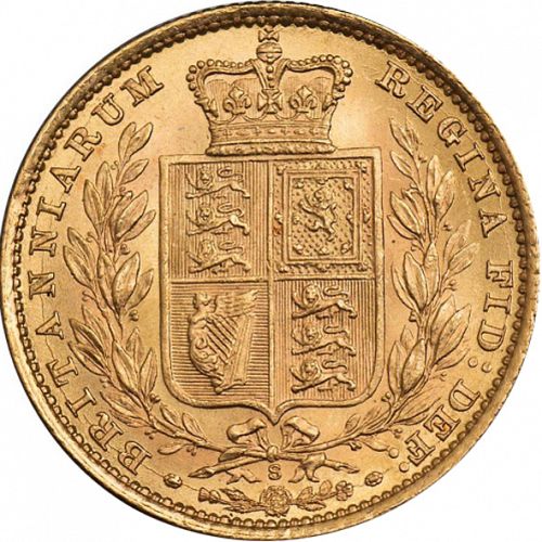 Sovereign Reverse Image minted in UNITED KINGDOM in 1885S (1837-01  -  Victoria)  - The Coin Database