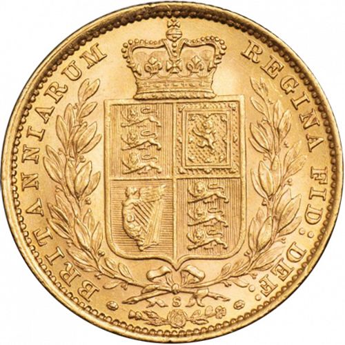 Sovereign Reverse Image minted in UNITED KINGDOM in 1886S (1837-01  -  Victoria)  - The Coin Database