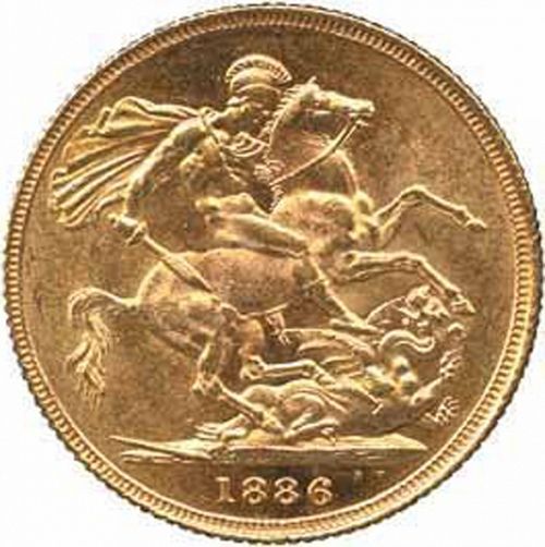 Sovereign Reverse Image minted in UNITED KINGDOM in 1886S (1837-01  -  Victoria)  - The Coin Database