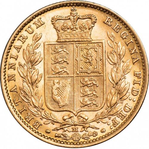 Sovereign Reverse Image minted in UNITED KINGDOM in 1887M (1837-01  -  Victoria)  - The Coin Database