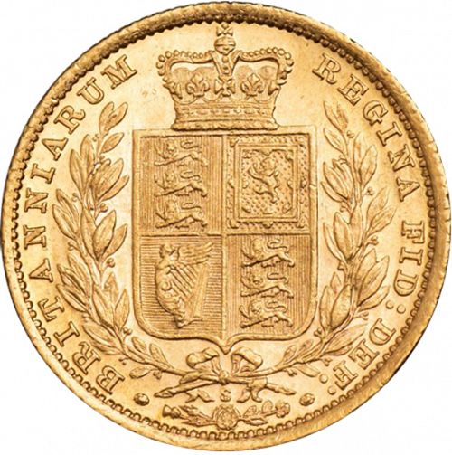 Sovereign Reverse Image minted in UNITED KINGDOM in 1887S (1837-01  -  Victoria)  - The Coin Database