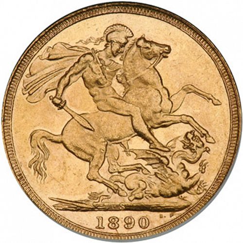 Sovereign Reverse Image minted in UNITED KINGDOM in 1890S (1837-01  -  Victoria)  - The Coin Database