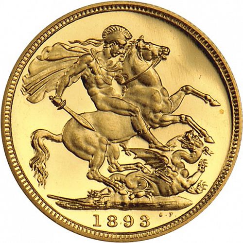 Sovereign Reverse Image minted in UNITED KINGDOM in 1893 (1837-01  -  Victoria)  - The Coin Database