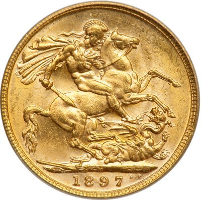 Sovereign Reverse Image minted in UNITED KINGDOM in 1897M (1837-01  -  Victoria)  - The Coin Database