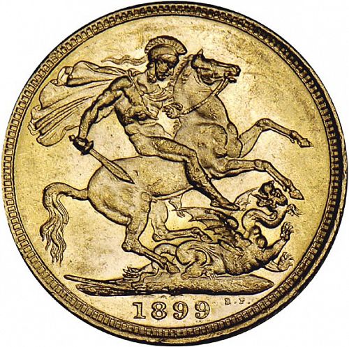 Sovereign Reverse Image minted in UNITED KINGDOM in 1899 (1837-01  -  Victoria)  - The Coin Database