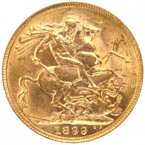 Sovereign Reverse Image minted in UNITED KINGDOM in 1899P (1837-01  -  Victoria)  - The Coin Database