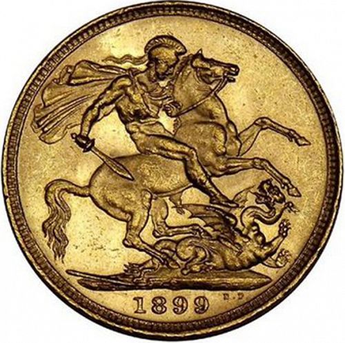 Sovereign Reverse Image minted in UNITED KINGDOM in 1899S (1837-01  -  Victoria)  - The Coin Database