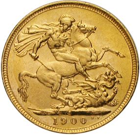 Sovereign Reverse Image minted in UNITED KINGDOM in 1900S (1837-01  -  Victoria)  - The Coin Database