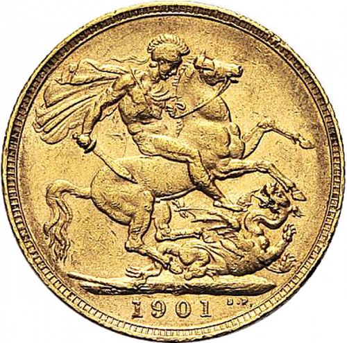 Sovereign Reverse Image minted in UNITED KINGDOM in 1901P (1837-01  -  Victoria)  - The Coin Database