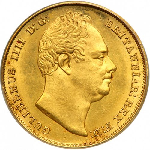 Sovereign Obverse Image minted in UNITED KINGDOM in 1831 (1830-37 - William IV)  - The Coin Database