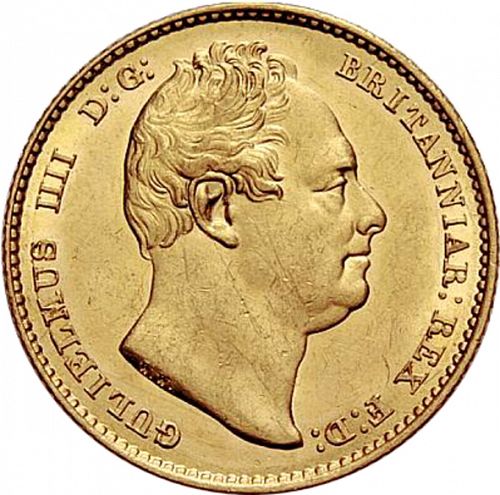 Sovereign Obverse Image minted in UNITED KINGDOM in 1832 (1830-37 - William IV)  - The Coin Database
