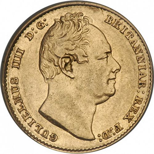 Sovereign Obverse Image minted in UNITED KINGDOM in 1833 (1830-37 - William IV)  - The Coin Database
