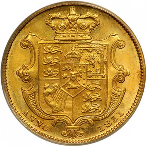 Sovereign Reverse Image minted in UNITED KINGDOM in 1831 (1830-37 - William IV)  - The Coin Database