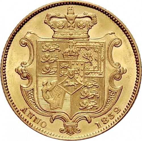 Sovereign Reverse Image minted in UNITED KINGDOM in 1832 (1830-37 - William IV)  - The Coin Database