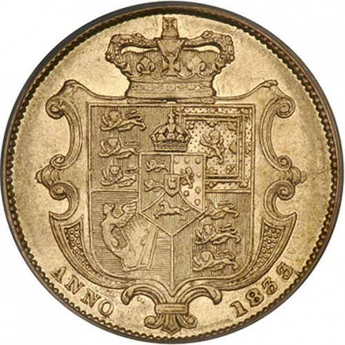 Sovereign Reverse Image minted in UNITED KINGDOM in 1833 (1830-37 - William IV)  - The Coin Database