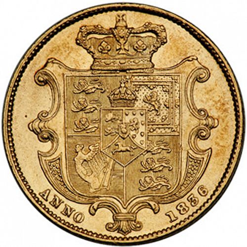 Sovereign Reverse Image minted in UNITED KINGDOM in 1836 (1830-37 - William IV)  - The Coin Database