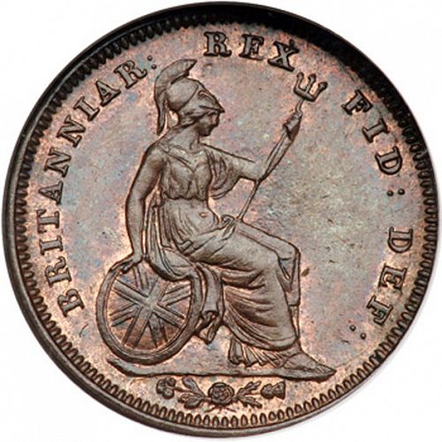 Third Farthing Reverse Image minted in UNITED KINGDOM in 1827 (1820-30 - George IV)  - The Coin Database