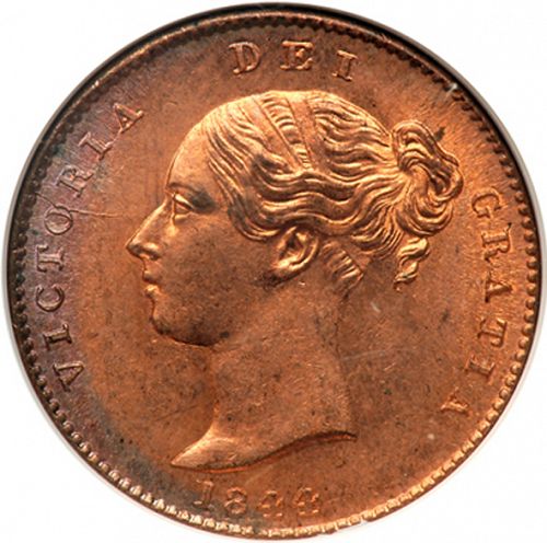 Third Farthing Obverse Image minted in UNITED KINGDOM in 1844 (1837-01  -  Victoria)  - The Coin Database