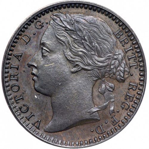 Third Farthing Obverse Image minted in UNITED KINGDOM in 1868 (1837-01  -  Victoria)  - The Coin Database