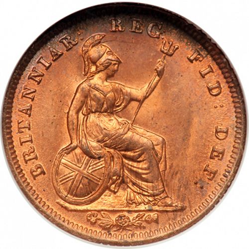 Third Farthing Reverse Image minted in UNITED KINGDOM in 1844 (1837-01  -  Victoria)  - The Coin Database