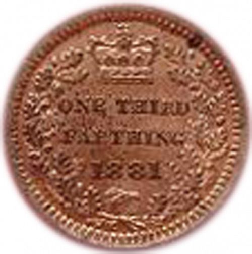 Third Farthing Reverse Image minted in UNITED KINGDOM in 1881 (1837-01  -  Victoria)  - The Coin Database