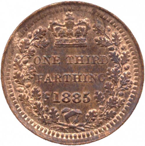Third Farthing Reverse Image minted in UNITED KINGDOM in 1885 (1837-01  -  Victoria)  - The Coin Database