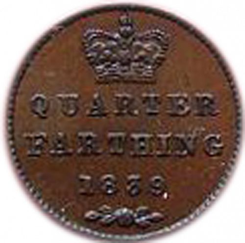 Quarter Farthing Reverse Image minted in UNITED KINGDOM in 1839 (1837-01  -  Victoria)  - The Coin Database