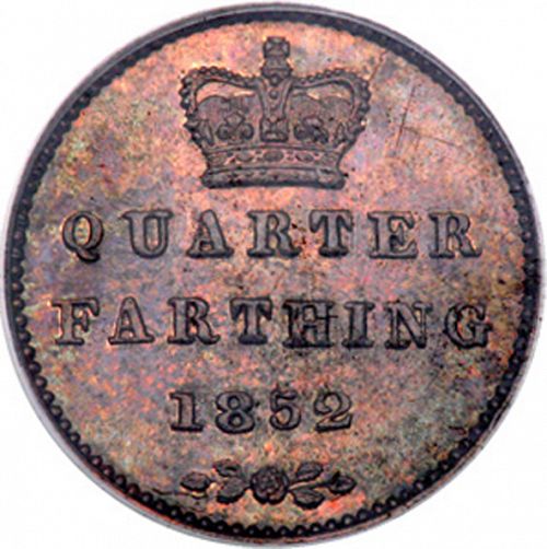 Quarter Farthing Reverse Image minted in UNITED KINGDOM in 1852 (1837-01  -  Victoria)  - The Coin Database
