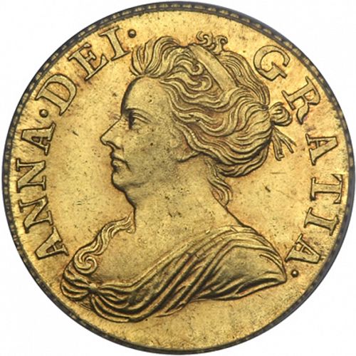 Half Guinea Obverse Image minted in UNITED KINGDOM in 1710 (1701-14 - Anne)  - The Coin Database