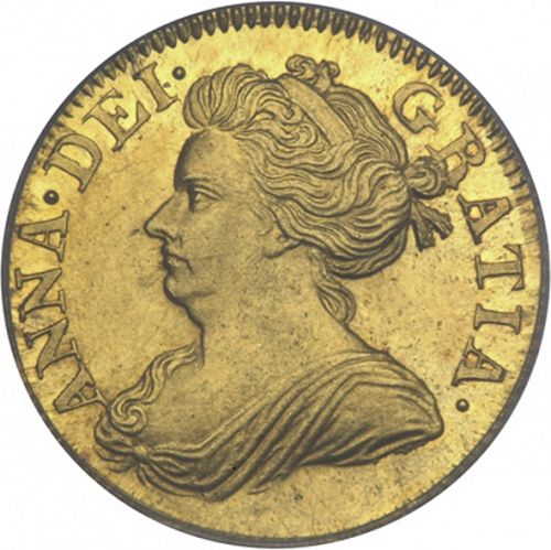 Half Guinea Obverse Image minted in UNITED KINGDOM in 1713 (1701-14 - Anne)  - The Coin Database