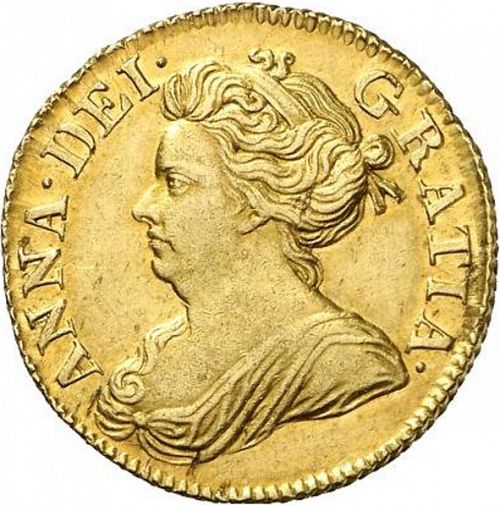 Half Guinea Obverse Image minted in UNITED KINGDOM in 1714 (1701-14 - Anne)  - The Coin Database