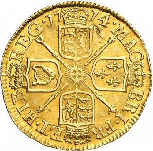Half Guinea Reverse Image minted in UNITED KINGDOM in 1714 (1701-14 - Anne)  - The Coin Database