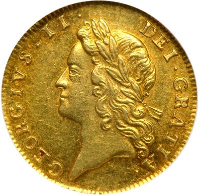 Half Guinea Obverse Image minted in UNITED KINGDOM in 1736 (1727-60 - George II)  - The Coin Database
