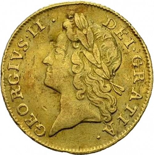 Half Guinea Obverse Image minted in UNITED KINGDOM in 1739 (1727-60 - George II)  - The Coin Database