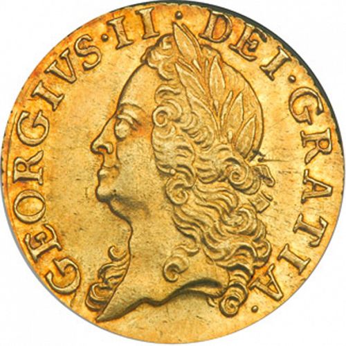 Half Guinea Obverse Image minted in UNITED KINGDOM in 1750 (1727-60 - George II)  - The Coin Database