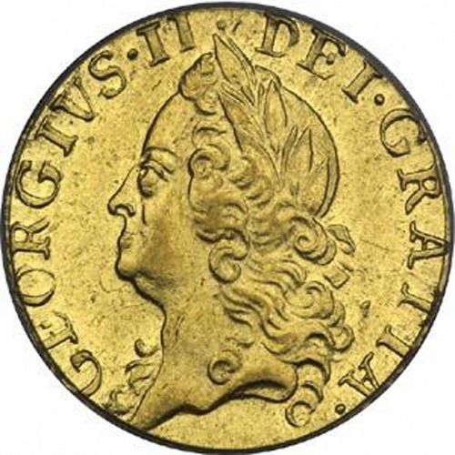 Half Guinea Obverse Image minted in UNITED KINGDOM in 1755 (1727-60 - George II)  - The Coin Database