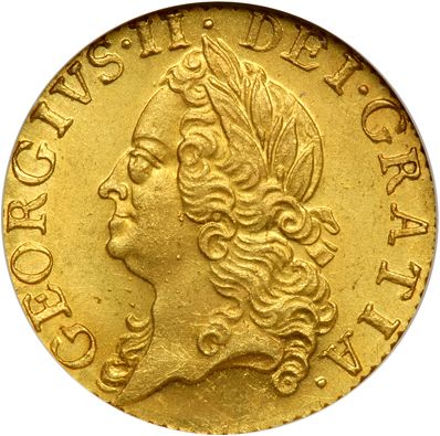 Half Guinea Obverse Image minted in UNITED KINGDOM in 1759 (1727-60 - George II)  - The Coin Database