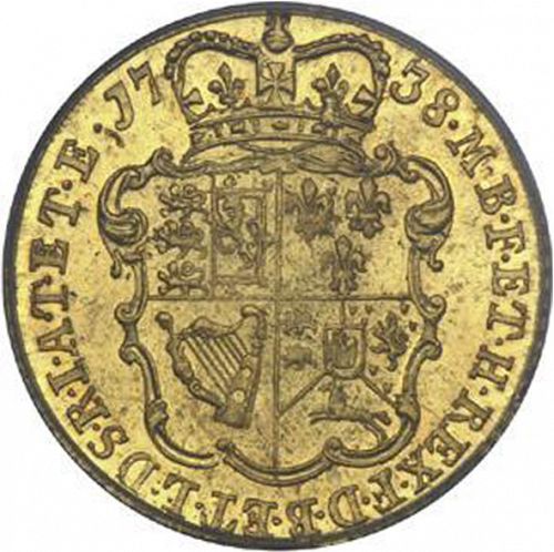 Half Guinea Reverse Image minted in UNITED KINGDOM in 1738 (1727-60 - George II)  - The Coin Database