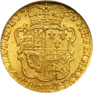 Half Guinea Reverse Image minted in UNITED KINGDOM in 1759 (1727-60 - George II)  - The Coin Database