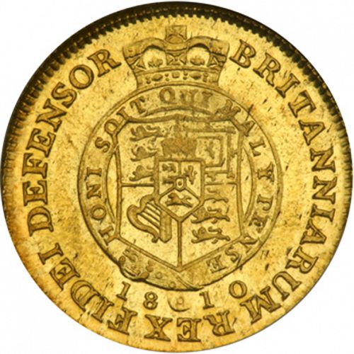 Half Guinea Reverse Image minted in UNITED KINGDOM in 1810 (1760-20 - George III)  - The Coin Database