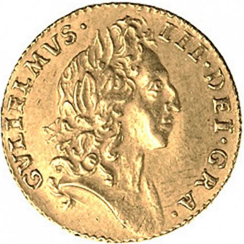 Half Guinea Obverse Image minted in UNITED KINGDOM in 1695 (1694-01 - William III)  - The Coin Database