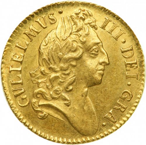 Half Guinea Obverse Image minted in UNITED KINGDOM in 1698 (1694-01 - William III)  - The Coin Database