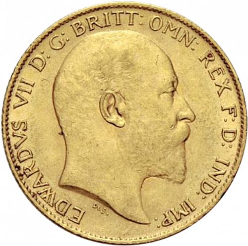 Half Sovereign Obverse Image minted in UNITED KINGDOM in 1904 (1902-10 - Edward VII)  - The Coin Database