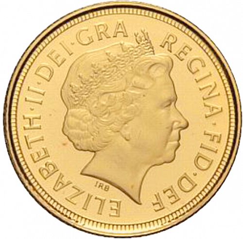 Half Sovereign Obverse Image minted in UNITED KINGDOM in 2006 (1953-up  -  Elizabeth II - Sovereign)  - The Coin Database
