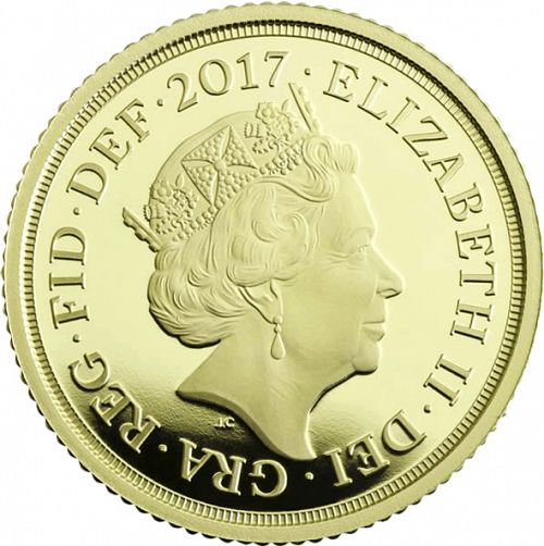 Half Sovereign Obverse Image minted in UNITED KINGDOM in 2017 (1953-up  -  Elizabeth II - Sovereign)  - The Coin Database