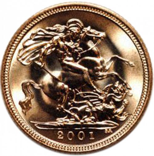 Half Sovereign Reverse Image minted in UNITED KINGDOM in 2001 (1953-up  -  Elizabeth II - Sovereign)  - The Coin Database