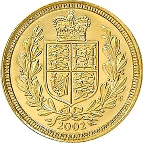 Half Sovereign Reverse Image minted in UNITED KINGDOM in 2002 (1953-up  -  Elizabeth II - Sovereign)  - The Coin Database
